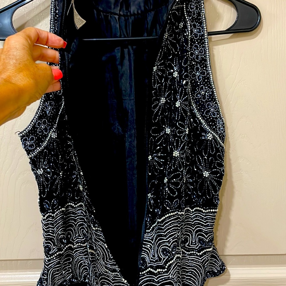 Vintage Papell Boutique Glamorous Luxury boutique evening beaded tank top - SZ P - Picture 5 of 7